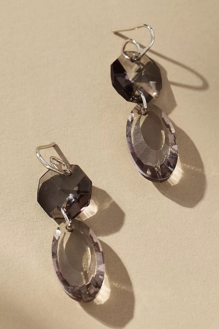 New Anthropologie Clear Crystal Drop Earrings